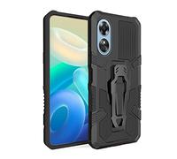 TIANCI Coque pour Oppo A17, Housse de Antichoc en TPU, Clip Arrière en Métal Adapté + Support, Protection Complète Étui pour Coque Oppo A17