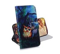 TIANCI Coque pour Realme C21, Peint en Animal Housse Portefeuille, Fermeture Magnétique Flip Antichoc Étui pour Realme C21 Coque Cuir PU, Chouette