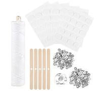 TIANCONGYUN Mèche pour bougie - 61 m - Mèche blanche avec 100 supports de mèche - Pour bougies de communion, lampes à alcool, bougies parfumées