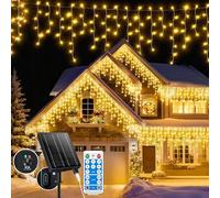 Tiandirenhe Rideau Lumineux Noel Exterieur, Solaire and Rechargeable, 25m 660 LED Étanche IP65, 8 modes et minuterie et mémoire - Éclairage de Noël extérieur pour Décoration de Balcon Jardin Fête