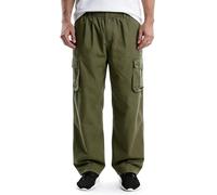 Tianerhay Pantalon Cargo Homme léger Full Stretch Taille Cordon de Serrage Ajustement lâche Casual Multi - Pocket Pants 1 Army Green 40