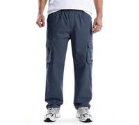 Tianerhay Pantalon Cargo Homme léger Full Stretch Taille Cordon de Serrage Ajustement lâche Casual Multi - Pocket Pants 1 Dark Blue 30