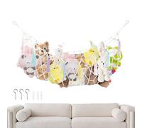 Tianeri Hamac en filet pour animaux en peluche - Grand support mural bohème robuste, rangement mural pour chambre à coucher, chambre d'enfant, salle de jeux, fenêtre de chevet, crèche, maison et
