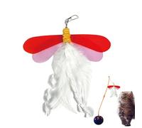 Tianeri Jouet pour chat | Accessoires interactifs en forme de libellule - pour l'entraînement physique des chatons, intérieur et extérieur