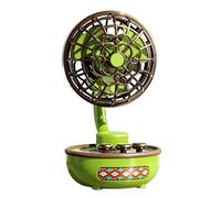 Tianeri Petit ventilateur de bureau | Angle réglable rechargeable avec lumières, ventilateur de bureau portable, petit silencieux, pour chambre à coucher, bureau, extérieur, voyage, camping, croisière