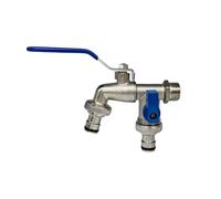 Tianeri Robinet extérieur - Répartiteur de robinet à 2 sorties 1,9 cm - Robinet d'eau extérieur | Pour l'arrosage de la cour, l'irrigation, le lavage de voiture, l'entretien des , le jardin, la