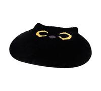 Tianeri Tapis pour chat - Tapis décoratif en forme de chat noir, tapis doux antidérapant pour sol, maison, toilettes, cuisine, douche, 50 x 55 cm