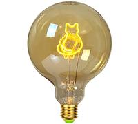 TIANFAN Ampoule décorative G125-4W, 2000K, dimmable, E27, filament LED en forme de chat, couleur dorée 220-240v