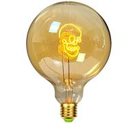TIANFAN Ampoule décorative G125-4W, 2000K, dimmable, E27, filament LED en forme de crâne, couleur dorée 220-240V