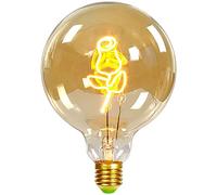 TIANFAN Ampoule décorative G125-4W, 2000K, dimmable, E27, filament LED en forme de rose, couleur dorée 220-240V