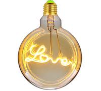 Tianfan Ampoule LED Edison vintage de style industriel, 4 W 220-240 V E27 à intensité variable, température de couleur jaune chaud 2000 K, forme de boule plate de 125 mm de diamètre (Love)
