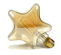 TIANFAN Ampoules LED Vintage 4W Blanc Chaud 2500Kelvin Big Globe Cristal Ampoule LED 220/240V Edison Vis E27 Base Spécialité Ampoule Décorative G125 (Étoile)