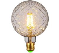 TIANFAN - Grande ampoule LED Edison en cristal - G125-4 W - 220/240 V - E27 - Style vintage - À filament - Décoration - Lumière chaude de 400 lm, Verre, claire, E27 4.00W 240.00V