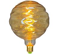 TIANFAN Led Ampoules Vintage Ampoule G150 WaterRipples 4W Dimmable Edison Ampoule Décorative 220-240V E27 (Doré)