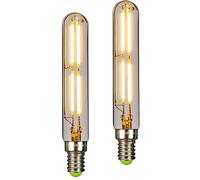 TIANFAN Lot de 2 ampoules LED 4 W T20 tubulaires à filament E14 Edison, petite base, 2 700 K, blanc chaud (Transparent)