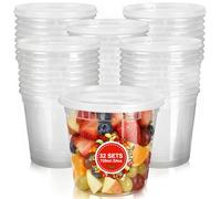 TianFukj 32 Pièces Gobelet avec Couvercle, 720ml / 24oz Réutilisables Barquette Plastique avec Couvercle, Boite Hermetique Alimentaire, Boite de Conservation Alimentaire pour Aliments, Soupes, Snacks