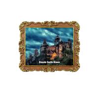 Tianfulai Aimant de réfrigérateur 3D en forme de château de Dracula Brasov Roumanie - Souvenir de voyage - Décoration de réfrigérateur - Autocollant magnétique - Collection artisanale