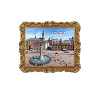 Tianfulai Lille France Aimant de réfrigérateur 3D Souvenir de voyage Décoration de réfrigérateur magnétique Collection artisanale, LFLIZL2
