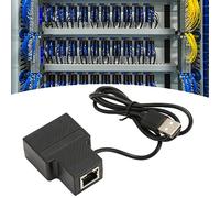 TianfuSpanda Répartiteur Ethernet RJ45 1 à 2, adaptateur 100 Mbps avec câble d'alimentation USB