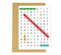 tiangqiwoole Carte d'anniversaire créative - Message caché - Recherche par mot - Carte d'anniversaire - Carte d'anniversaire « Happy Birthday I Love You » pour elle ou lui (initiale A)