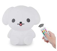 Tianhaixing Veilleuse Enfants, Rechargeable Bébé LED Veilleuse avec Silicone Souple Forme Animale Mignonne & RGB Multicolore Conception Compatible Télécommande et Tactile Dimmable (Chien)