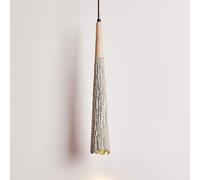 TIANHENGRUI Mini décoration Suspension en béton et Bois Long Tube Suspendu Barre Lumineuse Ferme Vintage plafonnier lustres linéaires pour Hall d'entrée escalier entrée Chambre Salle à Manger Cuisine