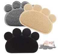 Tianher PVC Durable Chat Chien Tapis de Litière pour Chats Set de Table Pet Chiots Chaton Bol Aliments Patte Forme Bac Napperon Anti-Glissement (mélange de Couleurs, 30 * 40cm)