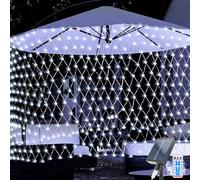 TIANHOO LED Guirlande Lumineuse, 2 * 3M 198LEDs Lumineux Solaire, Filet Solaire Guirlande avec 8 Modes Clignotants, LED Éclairage de Noël Solair Étanche pour Décoration de Noël Fête Jardin Mariage