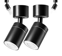 TIANLIN 2 Pièces 360° M22 Mousseur de Robinet avec Deux Types de Jet, pour Robinets de Cuisine et de Salle de Bain, avec Adaptateur pour Filetage Externe M22 et Filetage Interne M24, Noir
