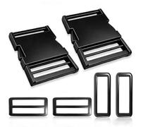 TIANLIN 2 Pièces Fermeture à Clic en Métal, Alliage de Zinc Boucle de Sangle pour Sac à Dos, Noir Boucles Enfichable 47 mm, pour Sacs à Dos, Sacs à Main, Sac à Bandoulière, Clip pour Sangle