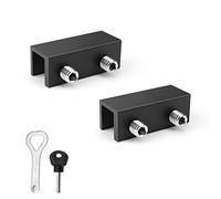 TIANLIN 2 Pièces Verrou Porte Coulissante, Bloque Porte Coulissante Noir 16 mm, avec Clé Hexagonale et Clé Cœur, Compatible Baie et Fenêtre Coulissante 1-16 mm