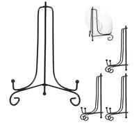 TIANLIN 4 Pièces Support Assiette, 8 Pouces Afficher les Assiettes, Noir Support Présentoir en Métal, pour Assiettes Décoratives, Cadres Photo, Photos, Œuvres D'art