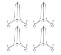 TIANLIN Support Assiette Decorative, 4 Pièces Chevalet Livre, 4 Pouces Support Tableau, Argent, pour Placer Des Galettes de Thé, Des Petits Cadres Photo, Des Livres de Recettes