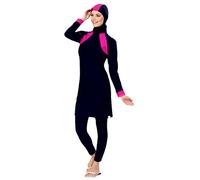 TianMai Nouvelles Maillots de Bain Musulman Femmes Filles Musulmanes Modeste Beachwear Couverture Complète Islamique Burqini Burkini Hijab Muslim Swimwear (S, Rose)