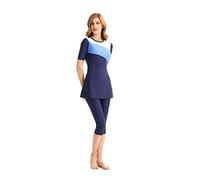 TianMaiGeLun Modeste Maillot de Bain Femmes Rash Guard Manches Courtes Maillots de Bain modestie Maillot de Bain Costume de Surf Burkini (5XL, T10)