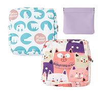 TIANNAIT 2 Petits Sacs menstruels, 1 Petit Sac Portable, Sac de Rangement pour Serviettes hygiéniques, Sac de Rangement Portable, Fermeture éclair étanche, Un Sac à Deux Fins