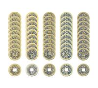 TIANNAIT 50 pièces Chinoises Feng Shui pièces Chinoises, pièces de cuivre, pièces impériales Chinoises, pièces de Monnaie Anciennes, apportent Bonheur, santé et prospérité Accessoires pour la Maison