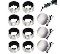 TIANNAIT 8 anneaux à goutte de vin et 6 gouttes, anneaux de vin en acier inoxydable, protections à goutte, accessoires pour vin anti-fuite, réutilisables, utilisés dans les maisons et les bars