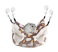 TIANNAIT Hamac pour Animaux de Compagnie, Sac de Couchage pour Hamster, Hamac Suspendu, Multi-couche, Coton, Marron, Imprimé Animal, Petit