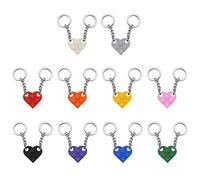 TIANNAIT Lot de 10 porte-clés en plastique amovible en forme de cœur - Pour sac à dos - Pour décoration de voiture, Rouge, orange, gingembre, vert, bleu, violet, rose, gris, blanc, noir, taille unique