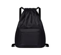 TIANNAIT sac à dos noir avec cordon de serrage, sac à dos de loisirs, sac à dos étanche, sac d'école, unisexe, adapté pour le camping, le yoga, le fitness, les voyages, l'alpinisme.