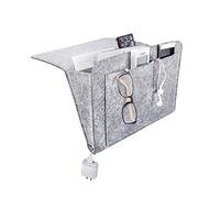 TIANNAIT Sac de rangement en feutre pour chevet, organiseur de chevet, plusieurs poches, pour magazines, livres, téléphone portable, télécommande (gris)