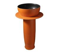 TIANQIHAO Lavabo Colonne Compact, Vasque en Céramique, Ensemble De Vasque Rétro sur Pied 3 Pièces pour Balcon Extérieur, Vert/Orange P, Vert-B,Orange-A