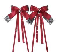 TIANQUXNGI 1 paire de barrettes à cheveux avec nœuds en ruban, couleurs unies, accessoires élégants pour femmes