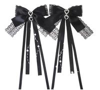 TIANQUXNGI 1 paire de barrettes à cheveux avec nœuds en ruban, couleurs unies, accessoires élégants pour femmes