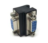 TIANQUXNGI Adaptateur VGA 15 femelle vers 15 femelle à 90 ° pour test d'écran LCD Noir PVC + métal