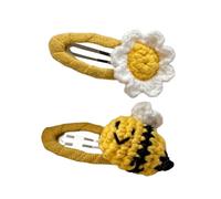 TIANQUXNGI Lot de 2 pinces à cheveux au crochet en forme d'abeilles sur le thème du festival - Accessoire de coiffure pour tous les âges