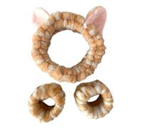 TIANQUXNGI Lot de 3 bandeaux en peluche pour se laver le visage - Bandeaux en peluche - Serviette de lavage en tissu éponge - Déversement d'eau