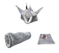 TIANQUXNGI Lot de 3 coussins doux pour petit animal en peluche - Hamac tunnel chaud pour petit animal domestique