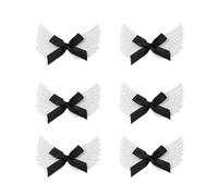 TIANQUXNGI Lot de 6 barrettes à cheveux en alliage avec nœuds noirs - Accessoires pour cheveux tendance